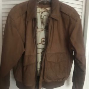 Solid leather bombers jacket